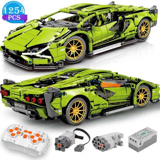 1:14 Technical Building Blocks Racing Car - Static Model or Remote Control Electric RC Car