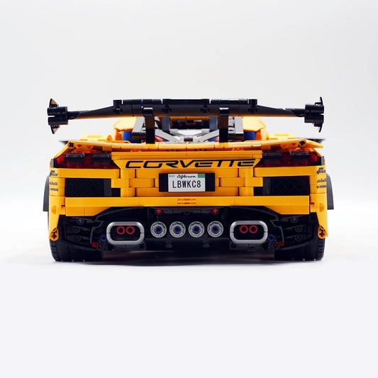 1:8 Corvette C8 Supercar Building Sets with Remote Control, Electric lift tail, Electric Lifting Chassis, Electric Door (3788 Pcs)