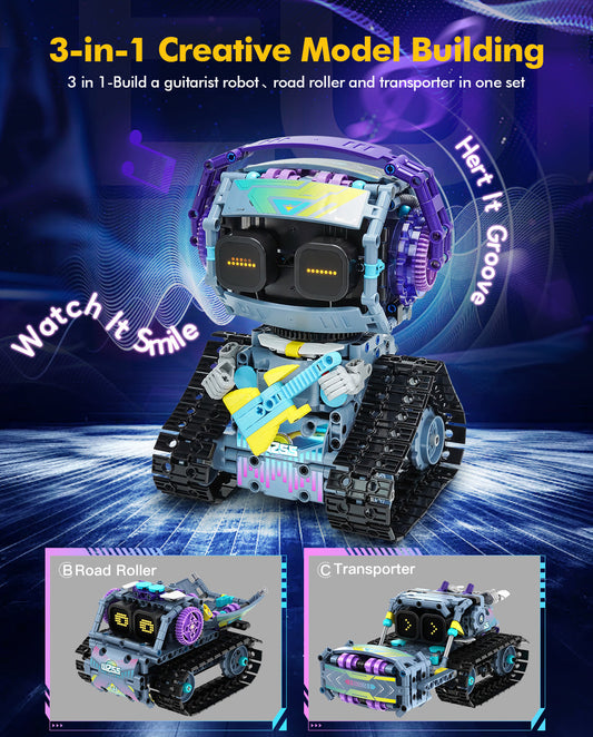 STEM Robot Building Set, 3 in 1 Remote & App-Controlled Robotic Toys, Programmable Educational Coding Set