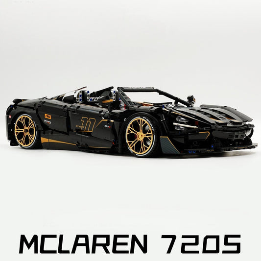 1:8 McLaren 720S Supercar Building Sets with Remote Control, Electric Lift Convertible and Suspension, Electric Door, Tail Lift Design (3658Pcs)