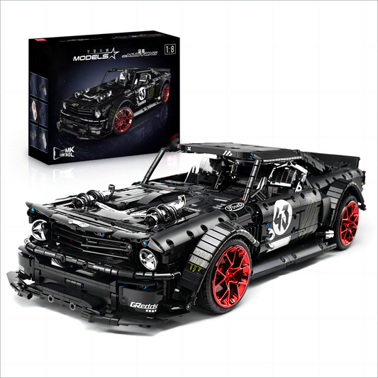 1:8 Ford Mustang Black Warrior Building Set, Muscle Car Model, Ultimate Collector's Edition (3145 Pcs)