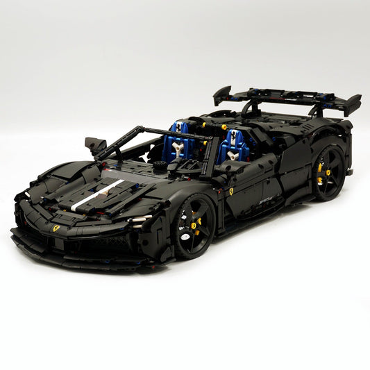 1:8 Ferrari SF90 Building Set – Ultimate Remote-Control Supercar, Customized Classic Matte Black Paint Finish (3982 Pcs)