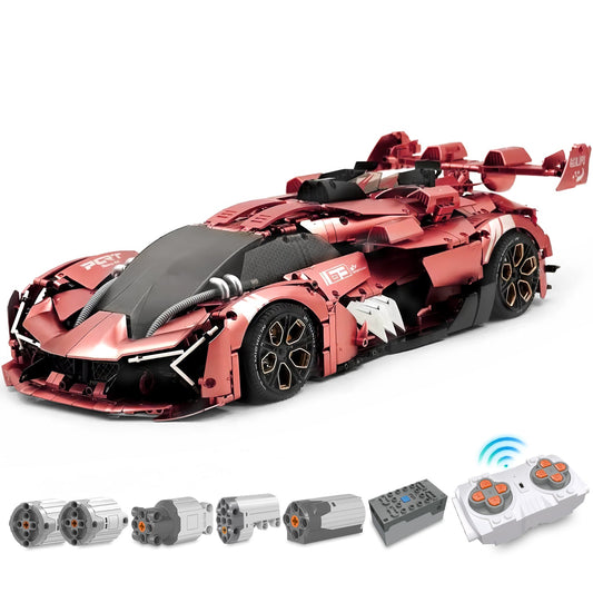 1:8 Pink Lamborghini TP90 Sports Car with Remote Control, Electric Suspension Lifting, Electric Doors Remote Control Model (3466 Pcs)