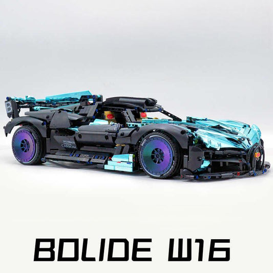 1:8 Bugatti Bolide W16, Electroplating Lake Blue Customized Version, Fully Printed Exterior Parts, Free Electroplated Wheels (3588 PCS)