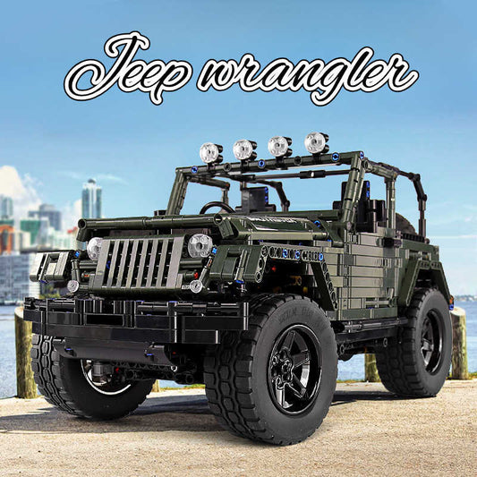1:8 Jeep Wrangler Army Green Off-Road Pickup, Adult Collectible Model Cars, 2096 Pcs