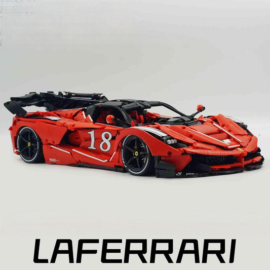 1:8 LaFerrari FXXK EVO Custom Modified, Classic Red, Oversized Rear Wing (4739 Pcs)