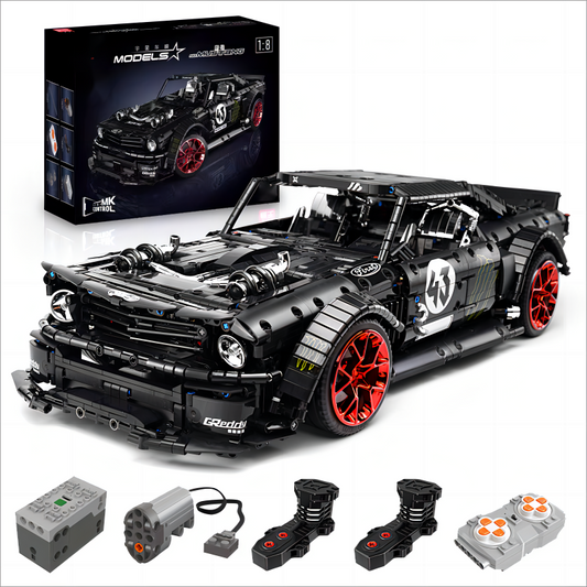 1:8 Ford Mustang Black Warrior Building Set, Muscle Car Model, Ultimate Collector's Edition (3145 Pcs)
