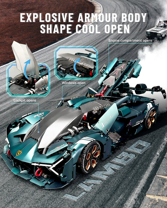 1:8 Lamborghini Terzo Millennio SuperCar with Electric Suspension Lifting, Electric Doors Remote Control Model (3492 Pcs)