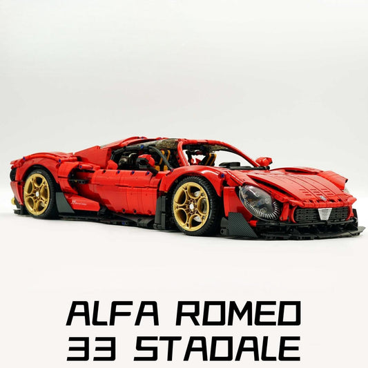 1:8 Alfa Romeo 33 Stradale Supercar, Pearlescent Red Paint Customized Version (3861 Pcs)
