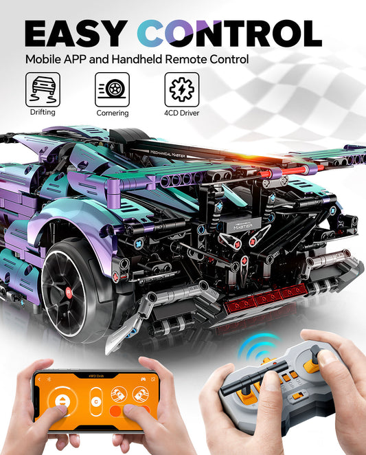1:10 Apollo Super Plated Sports Car, Remote Control Drift, Electric Gullwing Doors, 2036 Pcs