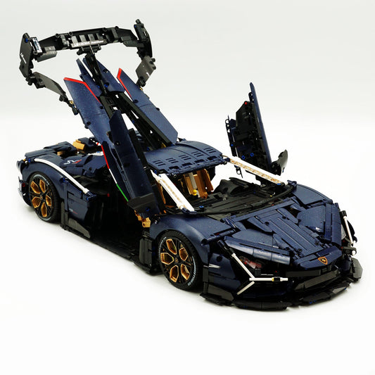 1:8 Starry Night Lamborghini SVJ with Remote Control, Electric Lifting Chassis, Electric Door (4106 Pcs)