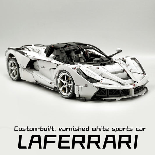 1:8 LaFerrari C6 Sportcar, Custom White Goddess, Fully Detailed Simulation, The Ultimate Collectible, None-Remote Controlled (4739Pcs)