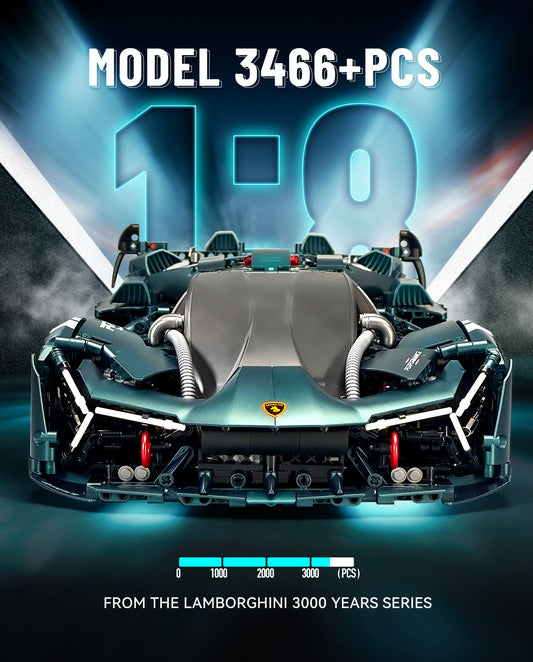 1:8 Lamborghini Sports Car Building Sets, No Remote Control (3466Pcs)