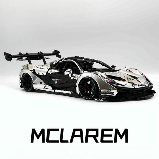 1:8 McLaren P1 Silver Plating Supercar Building Sets with Remote Control, Electric lift tail, Electric Doors (3568 Pcs)