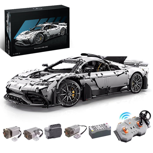 1:8 Mercedes AMG ONE Building Set with Remote Control, Fully Detailed Simulation, The Ultimate Collectible, Electric Dutterfly Doors, Rear Wing Lifting, Controllable lights, Launch Control (3295 Pcs)