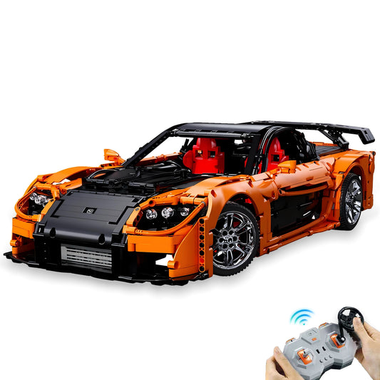 1:8 Mazda RX-7 with Remote Control, Front and Rear Lights, All Printed Exterior Parts Without Stickers (3305 Pcs)