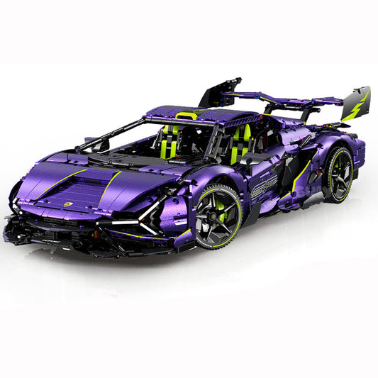 1:8 Comet Purple Lamborghini Supercar with Remote Control – Electric Features, V10 Engine, and Custom Starry Sky Finish (3654 Pcs)