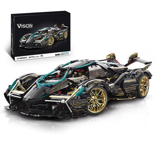 1: 8 Lamborghini Lambo V12 Vision GT, Cyberpunk Style, Electric Opening and Closing Cockpit (2472 Pcs)