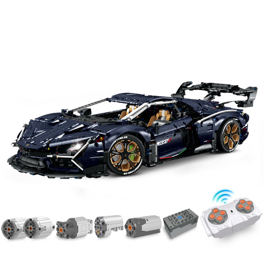 1:8 Starry Night Lamborghini SVJ with Remote Control, Electric Lifting Chassis, Electric Door (4106 Pcs)
