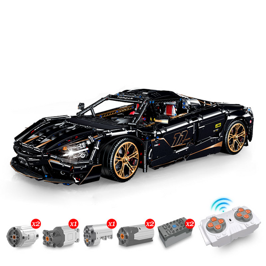 1:8 McLaren 720S Supercar Building Sets with Remote Control, Electric Lift Convertible and Suspension, Electric Door, Tail Lift Design (3658Pcs)